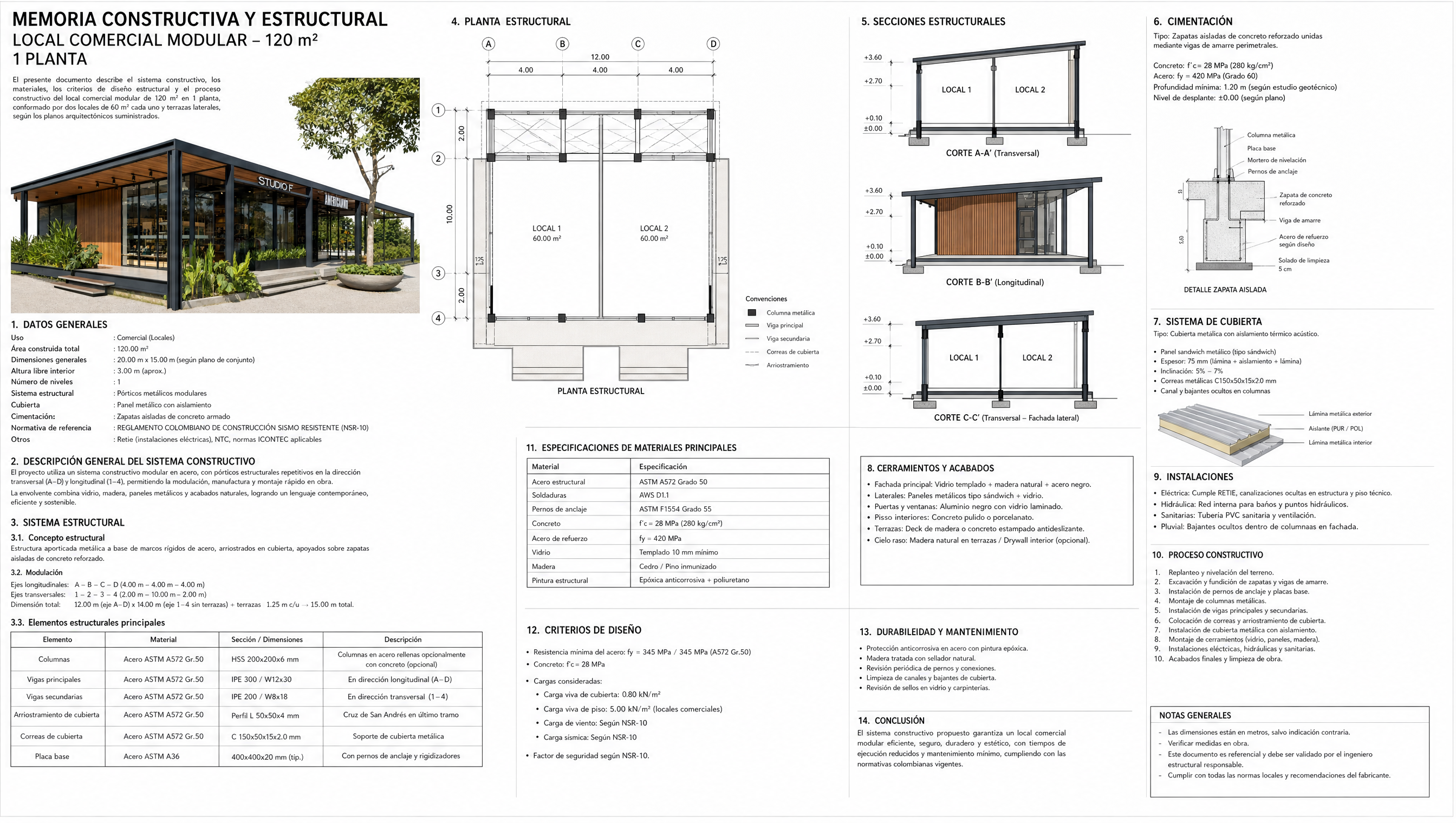 Memoria constructiva y estructural Local Comercial 120 m2